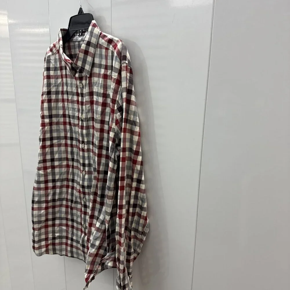 The North Face Shirt Mens Large Red White Black Gray Plaid Long Sleeve Button Up